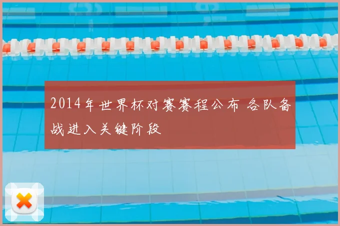 2014年世界杯对赛赛程公布 各队备战进入关键阶段